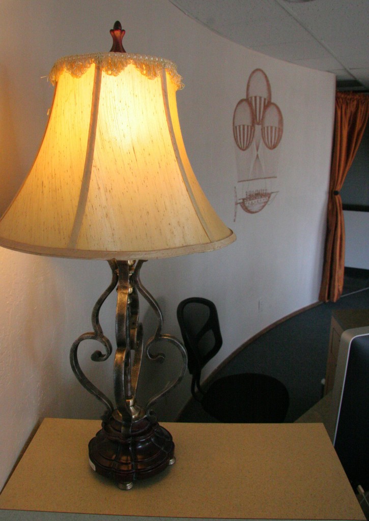 Lamp With Floating Graphic On Wall